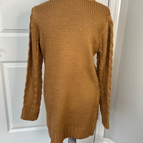 Z Supply Sage Cable Knit Sweater Mini Dress Camel Size Small EUC - Picture 2 of 2